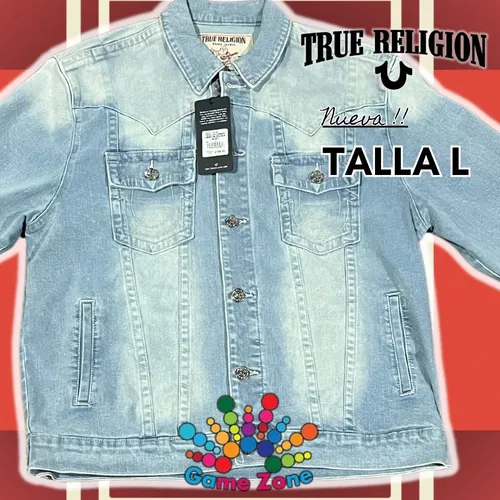 Chamarra true religion de mezclilla sale