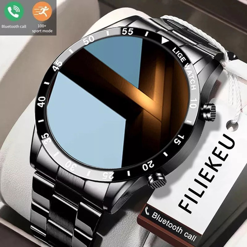 FILIEKEU Smartwatch Para Hombre Bluetooth Call Impermeable for Android / IOS Negro