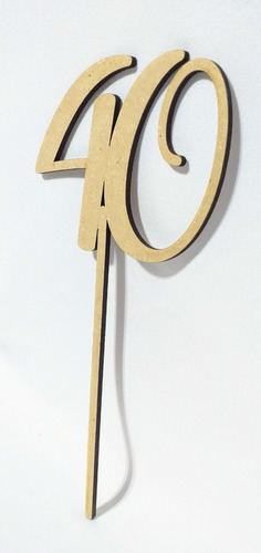 Imagen 4 de 5 de Topper Cake Cartel Torta 40 - Mdf / Fibrofacil