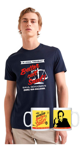 Polera Manga Corta Unisex 66 Better Saul + Tazon 