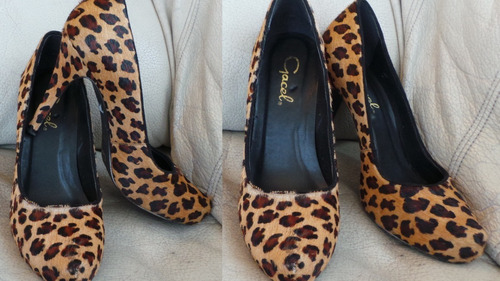 Zapatos Gacel Animal Print Plataforma Piel De Potro 36