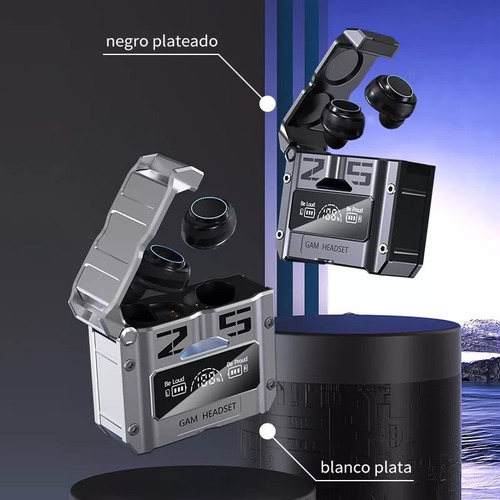 Audífonos Gaming Cyborg In-ear Metal Led 2 Colores Plateado