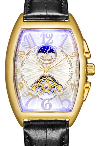 Relojes Mecánicos De Cuero De Lujo Gucamel Para Hombre Color Del Fondo Golden/white
