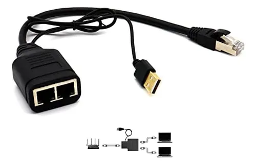 Divisor Ethernet Rj45, Awaduo 1 A 2 Conector Extensor Ethern