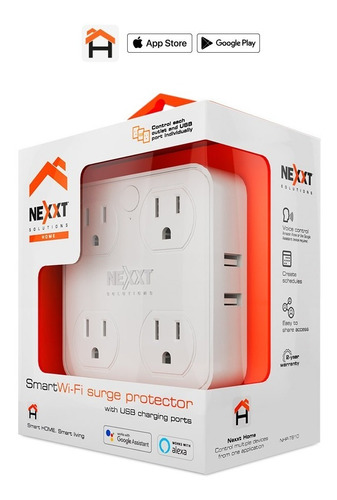 Enchufe Inteligente Nexxt Homenhp-t610  Wifi - 4 Toma- 4 Usb