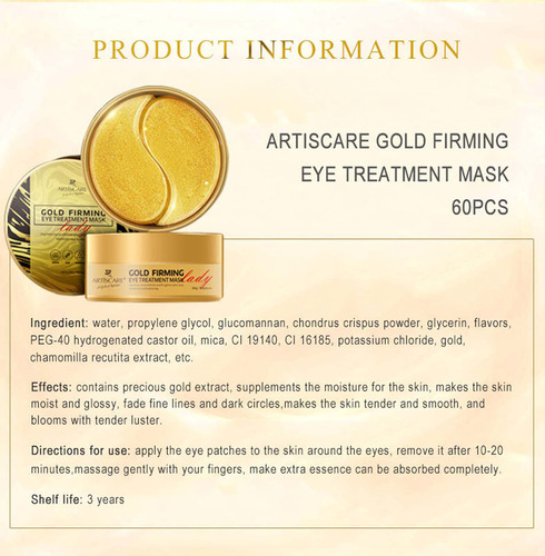 Máscara Para Ojos Golden Lady, Hidratante, Aclaradora, Circu