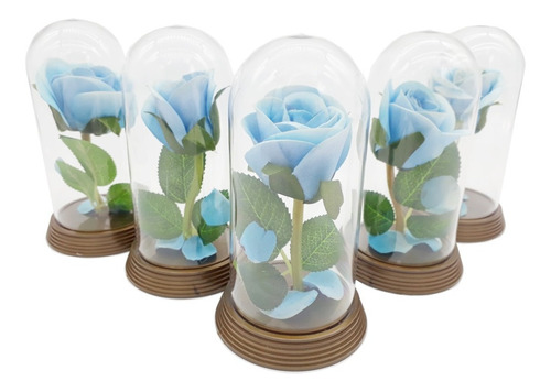 Kit 20 Mini Cúpulas A Bela E A Fera 11 Cm A Rosa Encantada