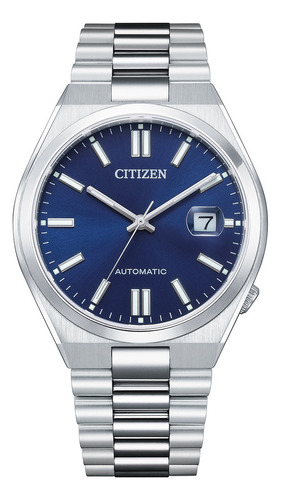 Reloj Citizen Nj0150-81l Tsuyosa Azul Con Correa Automática, Color Plateado, Bisel Plateado