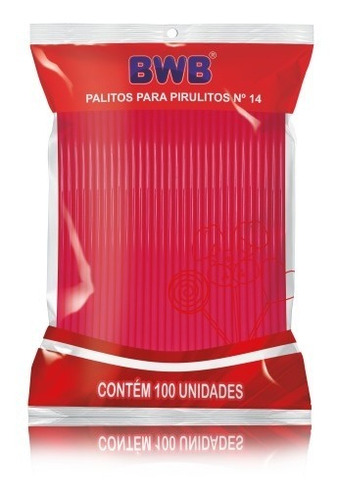 1500 Palito De Pirulito Rosa Sólido  Bwb 9 Cm Médio