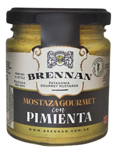 Mostaza Gourmet Con Pimienta X200gr Brennan