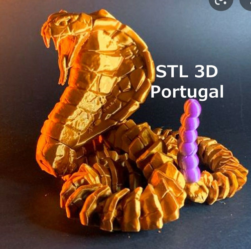 Serpiente Cascabel Archivo Stl Obj Para Impresion 3d