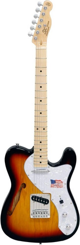 Guitarra Eléctrica Telecaster Sx Stl/h/na Semi Hollow Ash Sb