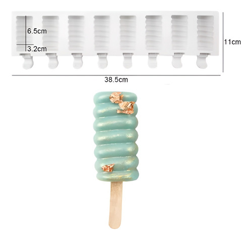 Molde Helado Silicona Molde Helados Moldes Paletas Espiral Color Blanco