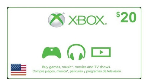 Xbox Gift Card 20 Usd Usa - Entrega Rapida