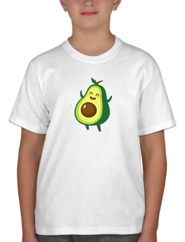 Remera Blanca Niño Sublimada Palta Avocado