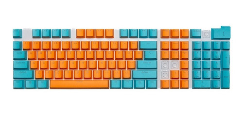 Keycaps Set Color Celeste + Naranjo