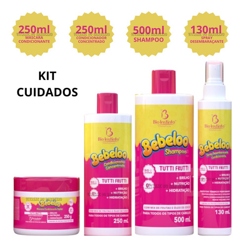 Kit Capilar Bebeloo Tutti Frutti Nutrição Cabelos Saudáveis!