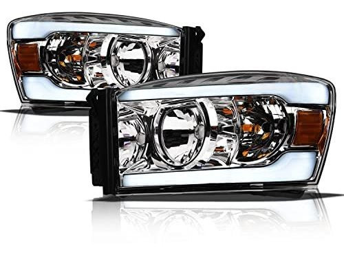 Faros Cristal Con Led Blanco Para Dodge Ram 1500/2500/3500