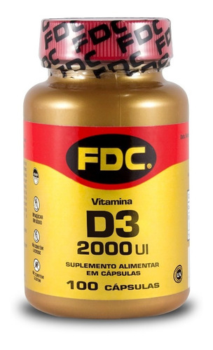 Vitamina D3 2000 Ui Importada Fdc 100 Cápsulas Original D 3