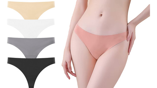 Tanga Invisible Sin Costuras,tanga Microfibra No Marca 4 Pzs