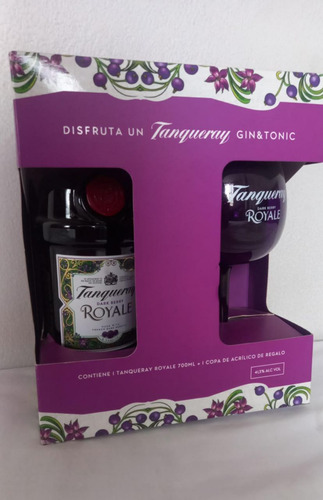 Gin Tanqueray Royale Dark Berry 700ml + Copa De Acrílico