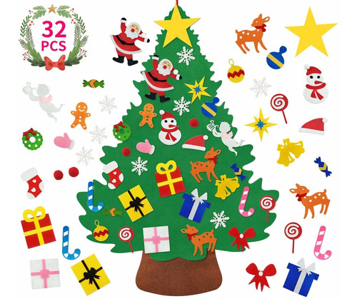 Arbol Navidad Fieltro Para Niño S Juego Bricolaje 3d 3.3 Pie