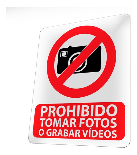 Avisos Prohibido Tomar Fotos O Grabar Vídeos Cartel Anuncio