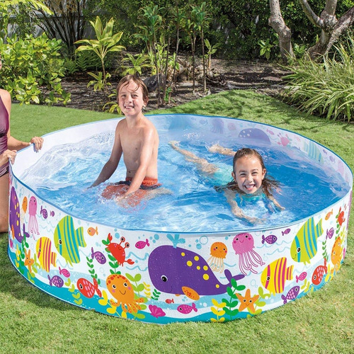 Pileta Rígida Para Niños Intex Juego De Océano 183 X 38 Cm P