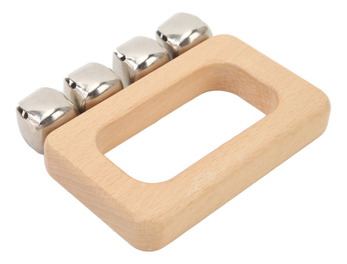 Jingle Metálico Rectangular De Madera Handle Bells Dance Han