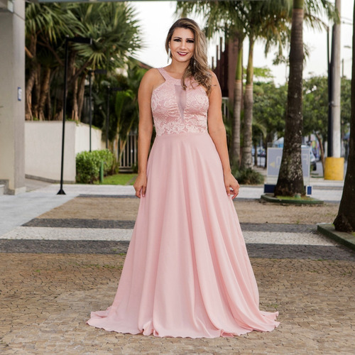 Imagem 2 de 6 de Vestido De Festa Longo Rose - Madrinha, Casamento Lindo