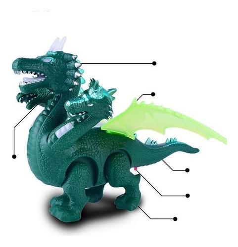 Dinosaurio Dragon 3 Cabezas, Movimiento, Luces Y Proyector