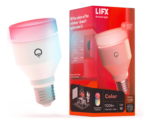 Lifx Color: A19  Lúmenes, Bombilla Led Inteligente Wi-fi, .