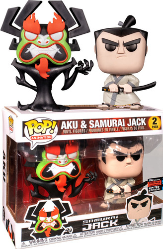 Funko Pop! Pacote de 2 Samurai Jack e Aku do Cartoon Network Nycc 19