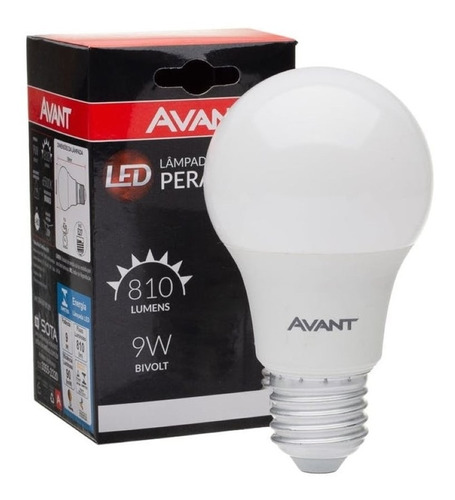 Lâmpada De Led Pera Branca Ys810 Bivolt 9w Avant