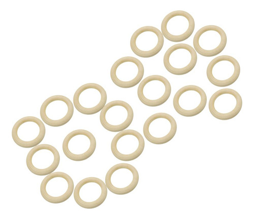20 Peças Anel De Loop De Madeira Natural Material De