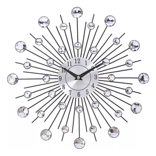 Relojes De Pared Con Espejo Y Sol Plateados De Diseño Modern