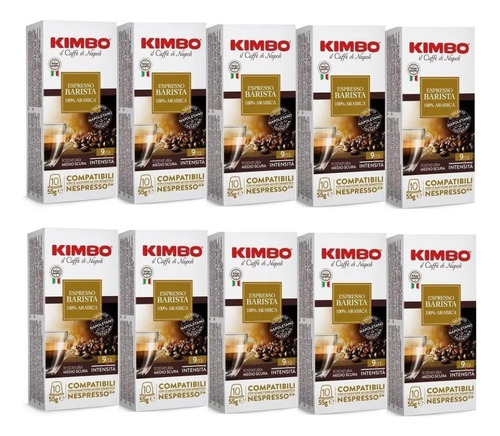 Pack 100 Cápsulas Kimbo Barista Arábica 10x10 Compatible 