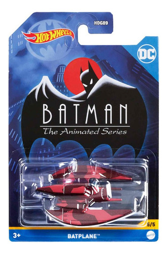 Hot Wheels Batman The Animated Series Batplane Hgd89 Color Rojo