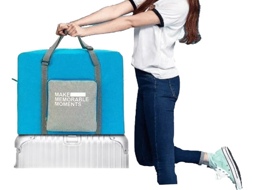 Bolso Grande Plegable Viaje Reforzado Jsbags Martinez Azul Acero