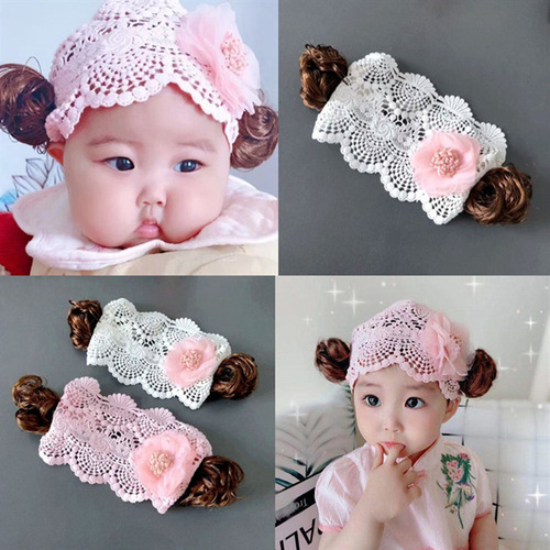 (paquete) Diadema Creativa Para Bebé Niña, Flequillo, Peluca