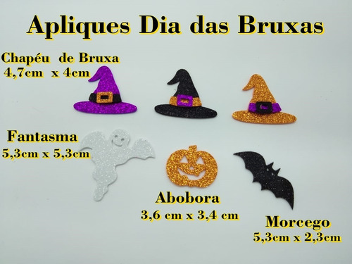 Halloween Aplique Kit 100 Unidades Em Eva Com Glitter 