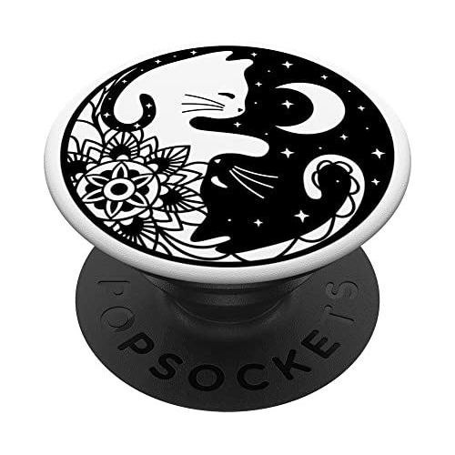 Mandala Con Diseño De Luna Yin Yang, Color Negro Y Blanco, P
