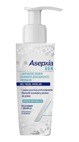 Asepxia Gen Gel Facial Micelar Limpieza Piel Grasa 200ml