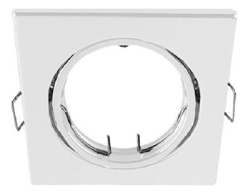 Foco Aro Móvil Embutido Cuadrado Aluminio Blanco Porta Ampolleta Dicroica Gu10 Mr16 Bipin Demasled