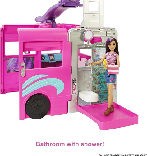 Imagen 5 de 6 de Barbie Dream Camper Con 60 Accesorios Piscina Tobogan Carro