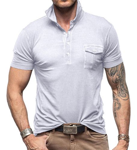 Camisa De Negocios Azul Marino De Talla Grande Para Hombre