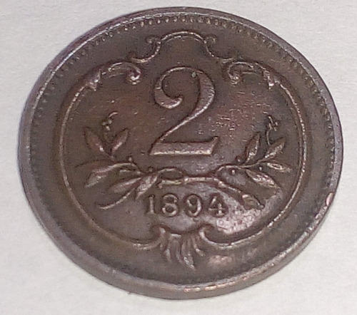 Moneda Austria 2 1894 Y 10 Heller 1895. Lote X 2 Uni (Usado)