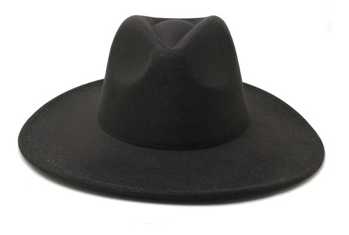 Imagen 2 de 3 de Sombrero Fieltro Paño Mujer Hombre Tira Ala Ancha
