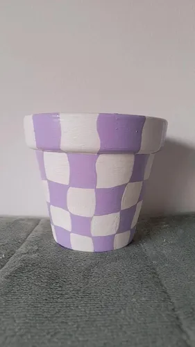 Maceta De Barro Pintada A Mano N°12- Arrayan