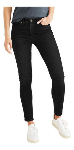 Jeans Mujer Mid-rise Skinny Fit Negro Dockers